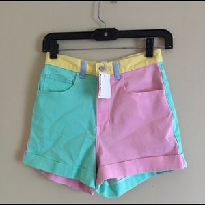 American apparel colorblock shorts